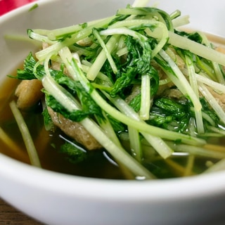 【甘さ控えめ】水菜と油揚げのさっと煮